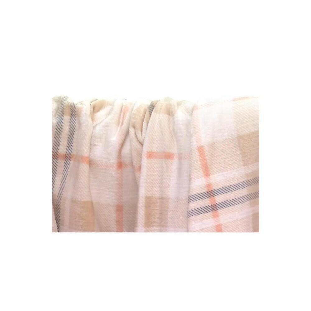 Home Reflections Reversible Rib & Plush 60x80 Printed Throw Tan Print
